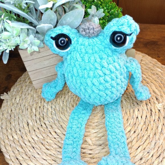 Todd the Frog Prince- Handmade Crochet Plushie by Me - Picture 1 of 2